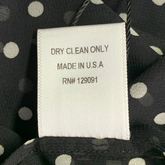 PRABAL GURUNG Size 2 Black White Polyester Polka Dot Bow Blouse - Picture 7 of 7